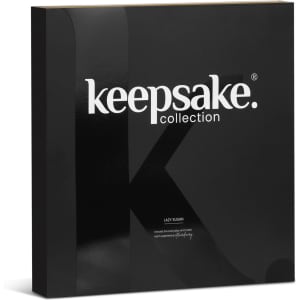 A black box containing the Keepsake Lazy Susan product. The box features a glossy finish and has a logo.