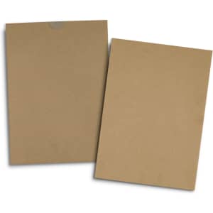 Two plain brown kraft folders displayed together, one with a flap and the other flat, both featuring a simple design.