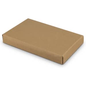 A brown cardboard box with a flat design, suitable for packaging a wooden puzzle.