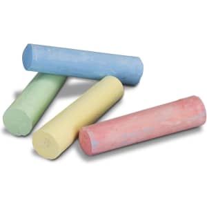 Jumbo Sidewalk Chalk in pastel colours: blue, green, yellow, and pink, arranged on a white background.