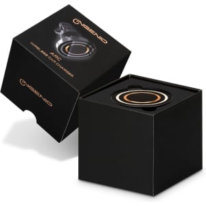 A black box containing the INGENIO Arc Wireless Car Charger, featuring a circular charging pad inside.