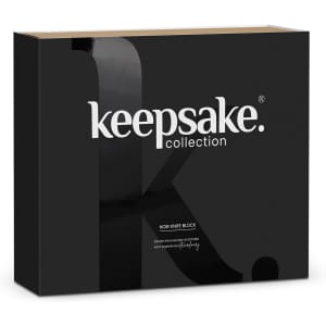 A black knife block packaging featuring a sleek design and a logo.