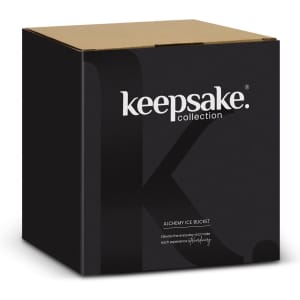 A black box featuring the Keepsake logo, containing the Alchemy Ice Bucket.
