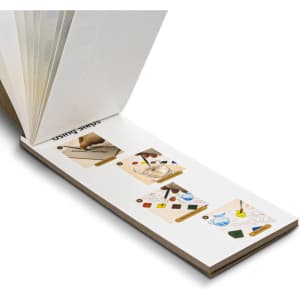 A watercolour bookmark pad, featuring multiple blank pages with a brown spine, ideal for artistic projects.