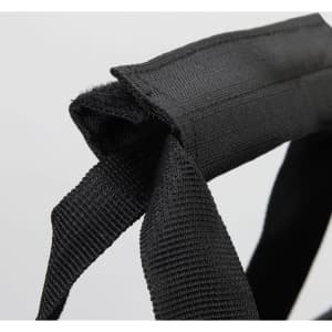 A black strap featuring durable fabric, designed for carrying or securing items.