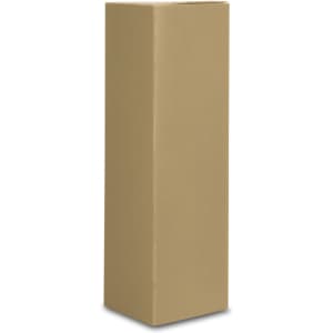 A plain brown cardboard box, upright and unmarked, with a rectangular shape.