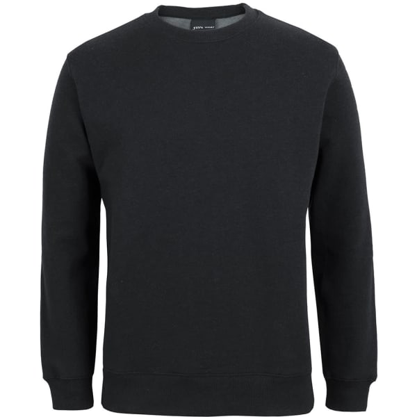 A black sweatshirt with a crew neck and long sleeves. It features a simple design and no visible logos.