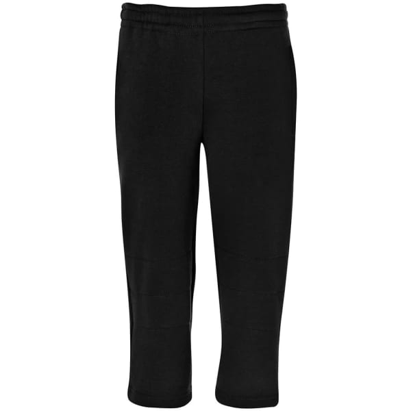 A pair of black sweatpants with an elastic waistband, featuring a simple design and no visible branding.