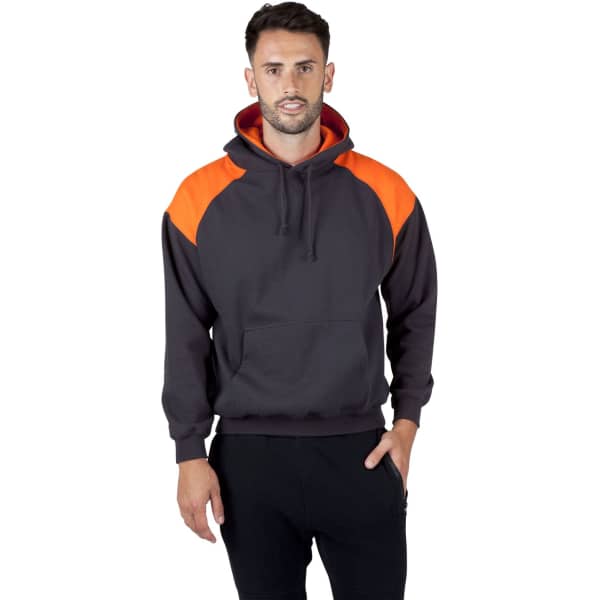 Mens Shoulder Contrast Panel Hoodie