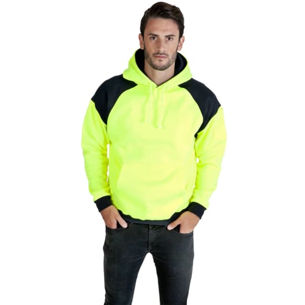 Men Shoulder Contrast Panel Hoodie – WORKWEAR