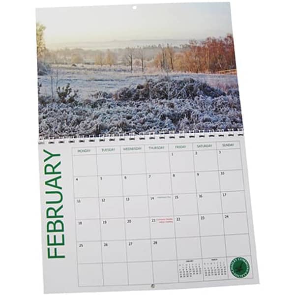 A4 wiro bound wall calendar