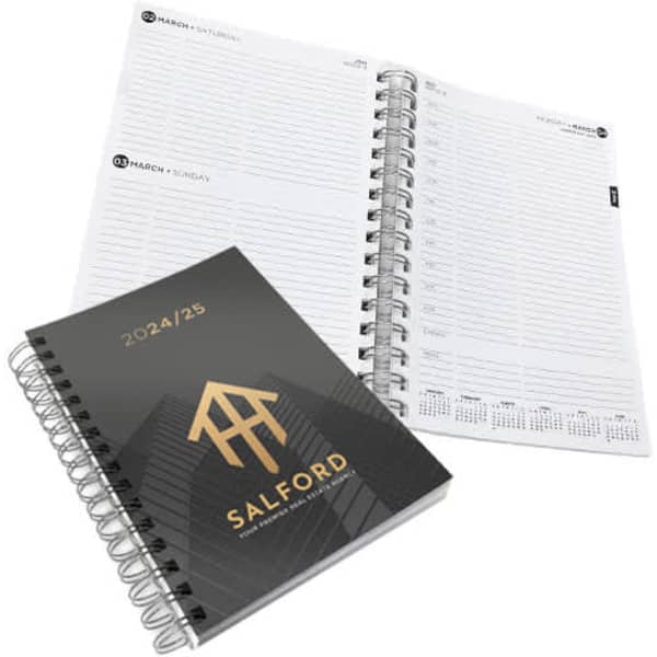 A4 Wiro Diary with printed cover (157 leaves) Day to page