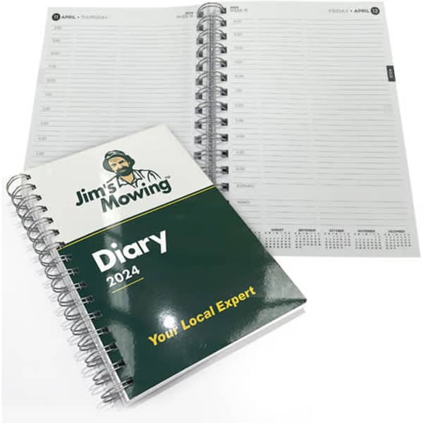 A5 Wiro Diary with printed cover (157 leaves) Day per page