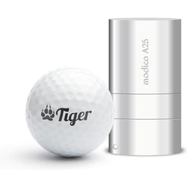 Modico A25 golf ball stamp black ink 25mm round imprint