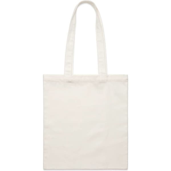 A cream-coloured tote bag with two long handles and no visible branding.