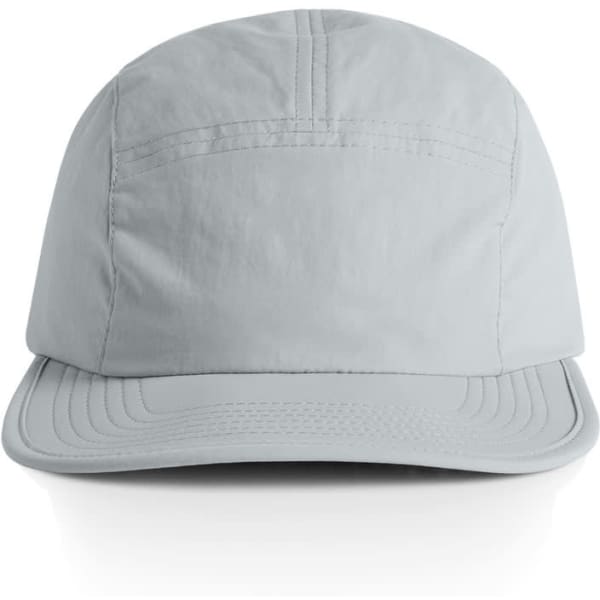 A light green nylon cap with a flat brim and a simple design, featuring a logo on the front.