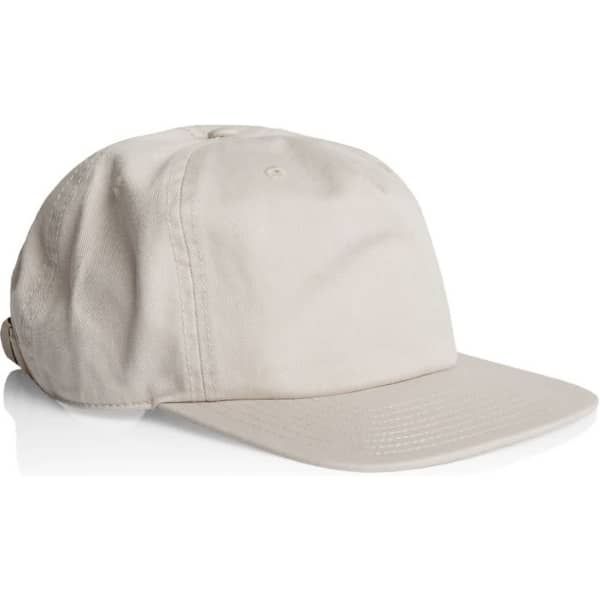 A light beige Class Five Panel Cap with a flat brim and branding on the side.