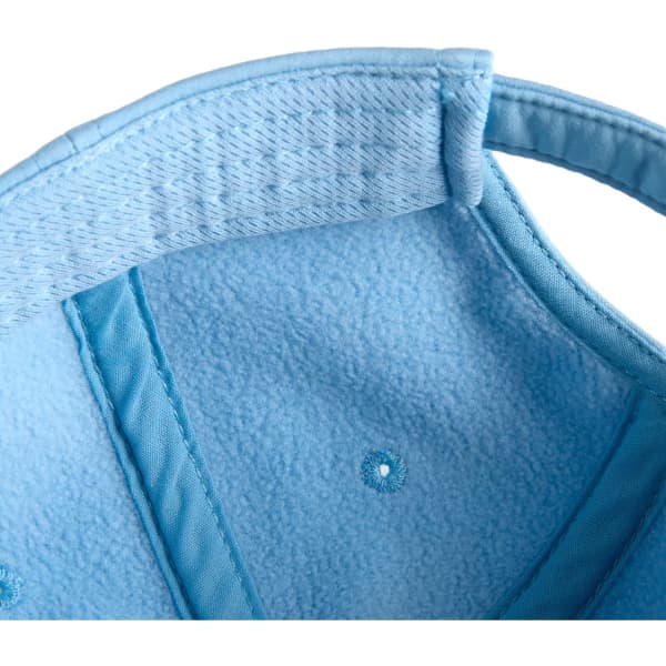 A light blue cap featuring a soft interior lining and visible stitching details. The cap has a logo inside.