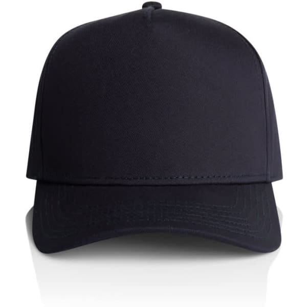 A black cap featuring a logo on the front, displaying a simple and sleek design.