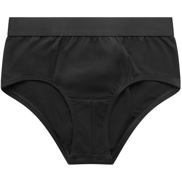 A black pair of Y-Front Briefs featuring a smooth fabric and an elastic waistband. The item has a simple design.