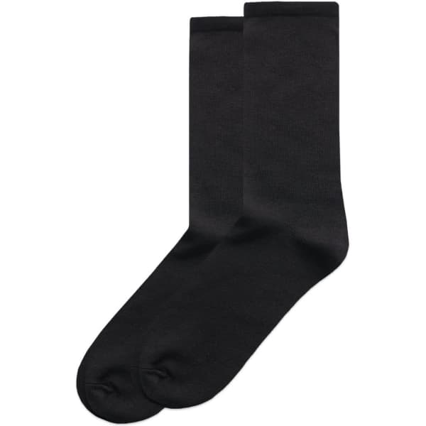Black business socks displayed in pairs, featuring a simple design and a smooth finish.