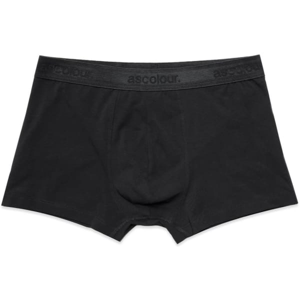 Black men's briefs with a logo waistband, featuring a fitted design and a short leg cut.