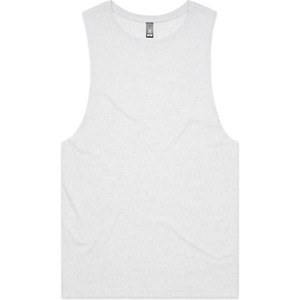 A light grey tank top with a casual sleeveless design and a subtle texture. It features a brand logo.
