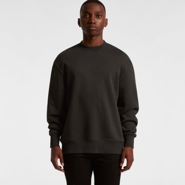 A dark green jumper with long sleeves and a round neckline, featuring a simple design. It has a logo on the front.