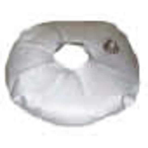 A water bag in white, featuring a central opening and a valve, designed for holding 12kg of water.