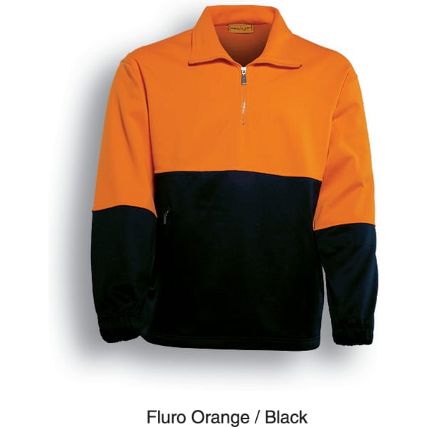 Unisex Adults Hi-Vis 1/2 Zip Fleece