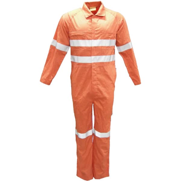 Unisex Adults Hi-Vis Cotton Drill Overall With X Pattern Reflective Tape