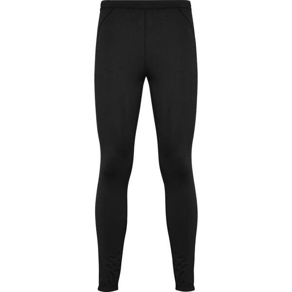 Black men's leggings featuring a sleek design and a logo detail. Perfect for activewear or casual use.