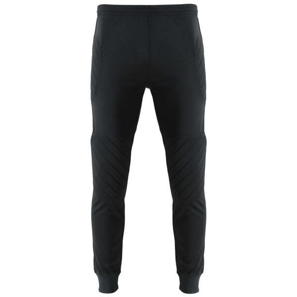 Black Bayern goalkeeper trousers with a fitted design and textured panel detailing. Features a logo on the side.