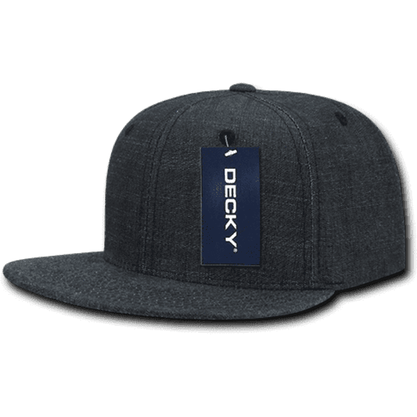 A dark grey snapback cap with a structured high profile and a tag attached. It features a logo on the front.