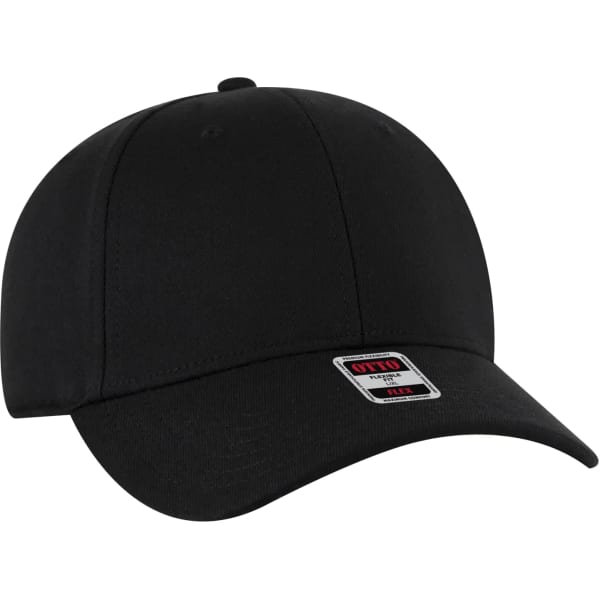 A black low profile style baseball cap with a branded patch on the front.