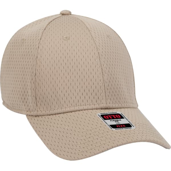 A beige Otto Flex 6 Panel baseball cap with a textured design and a branded label.