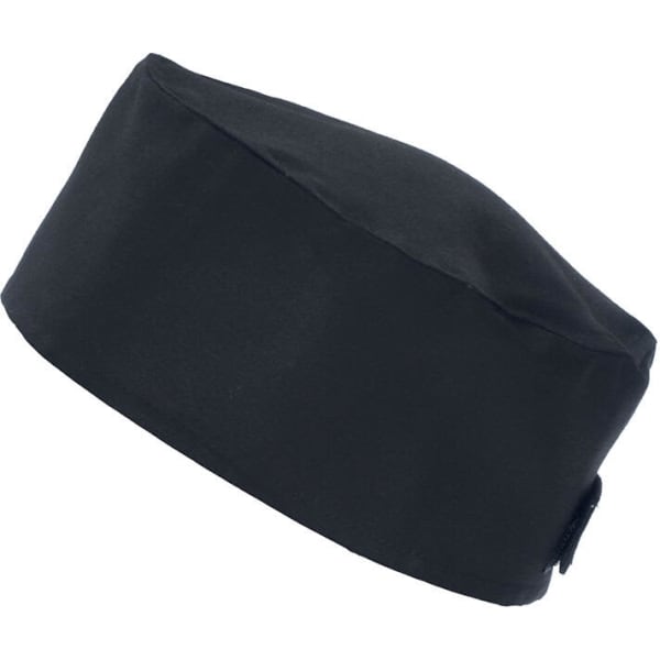 A black Tamburello hat with a rounded top and a simple design. Features a small logo.