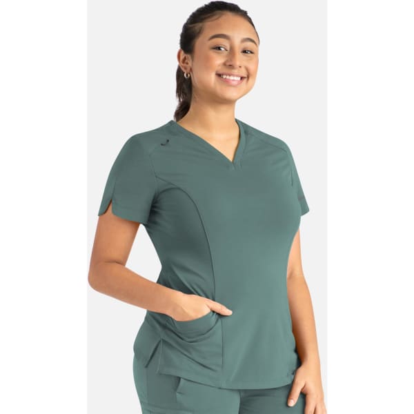 Focus Womens Curved V-Neck Top