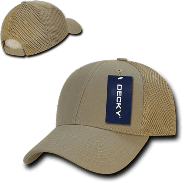 A low crown air mesh baseball cap in tan, featuring a logo and a tag. The cap has a unique mesh design.