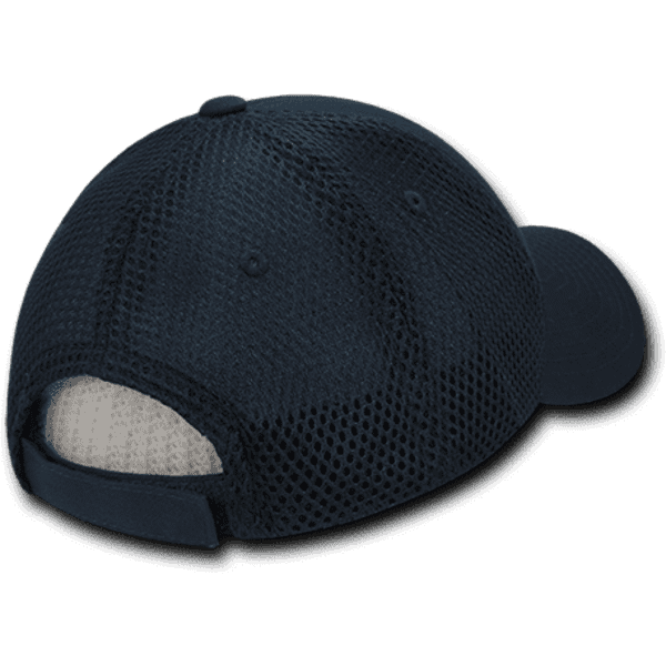 A navy low crown air mesh baseball cap with a curved brim and a mesh back for ventilation.