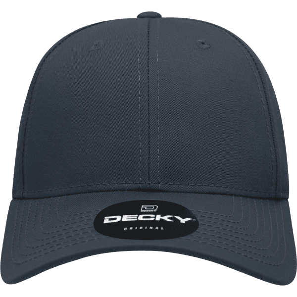 A navy 6 panel low profile structured cap with a branded logo on the front.
