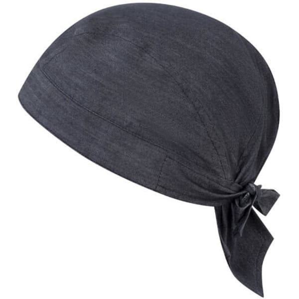A black Marte Bandana, made of lightweight fabric, featuring a tied back design and a smooth texture.