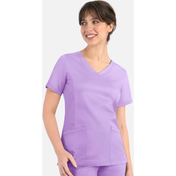 Matrix Womens Curved Mock Wrap Top