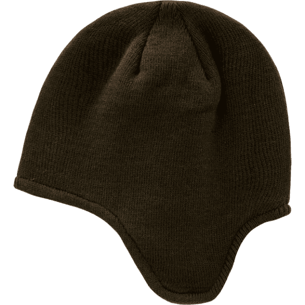 A brown helmet beanie featuring a snug fit with extended sides. The product has a simple, unadorned design.