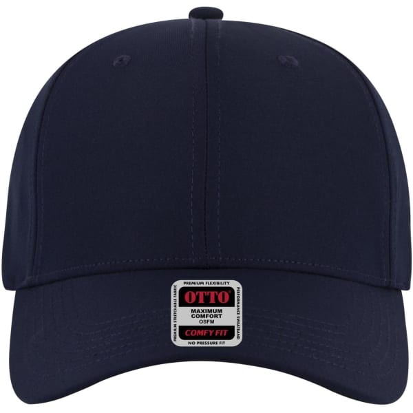 A navy blue low-profile baseball cap with a structured design and a logo on the front.
