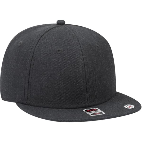 A grey snapback cap with a mid-profile design and a flat brim. The cap features a logo on the side.