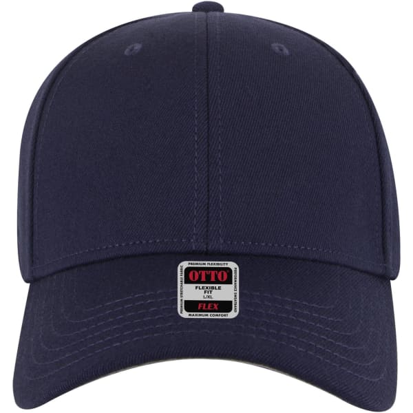 A dark navy 6-panel low profile baseball cap featuring a branding label on the front.