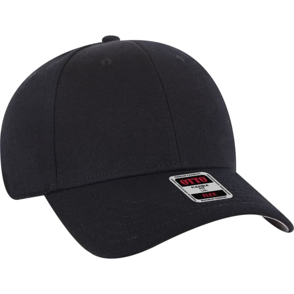 A black 6-panel low profile style baseball cap with a logo patch on the front.