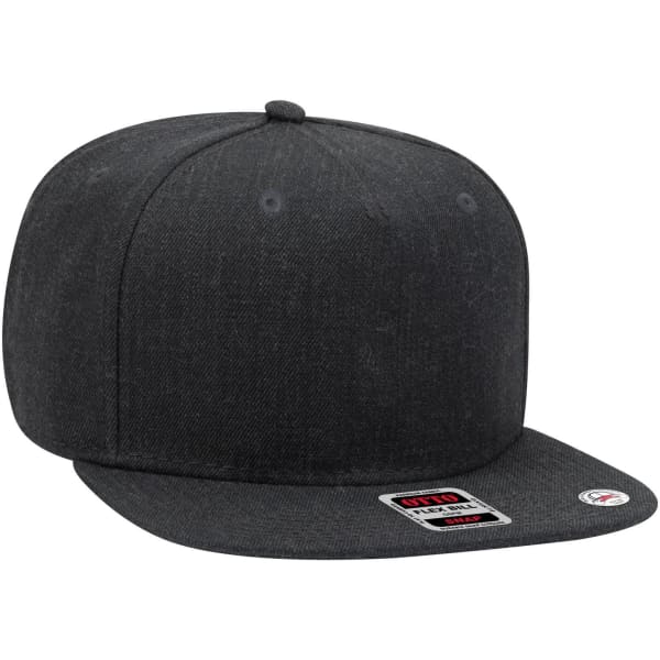 A grey snapback cap with a flat peak and a grey undervisor, featuring a logo badge on the front.