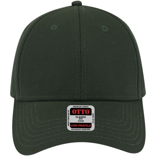 A low profile baseball cap in dark green with a fitted design and a logo on the front.